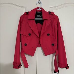 ONLY Women's Vibrant Pink Trench Coat
